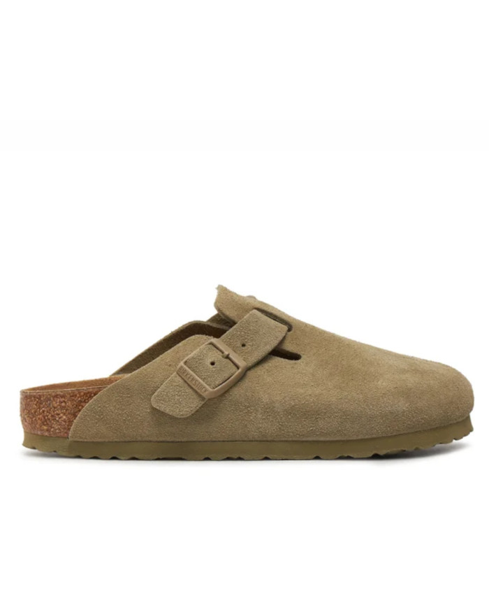 Klapki damskie Birkenstock BOSTON LEVE NARROW 1025844 Khakie - Sklep online Mastersport