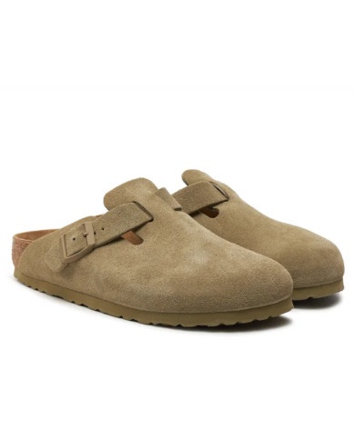 Klapki damskie Birkenstock BOSTON LEVE NARROW 1025844 Khakie - Sklep online Mastersport