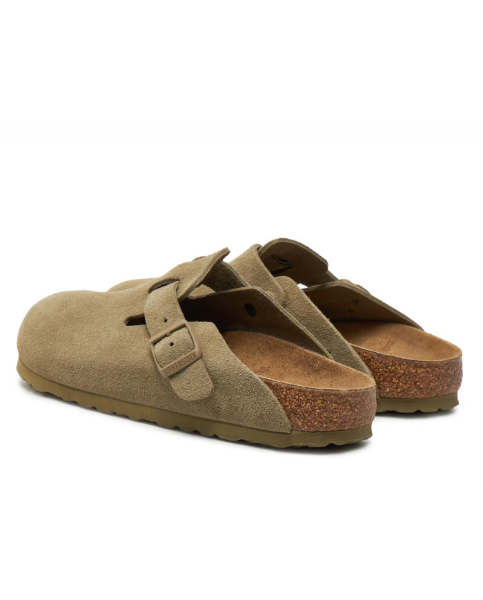 Klapki damskie Birkenstock BOSTON LEVE NARROW 1025844 Khakie - Sklep online Mastersport