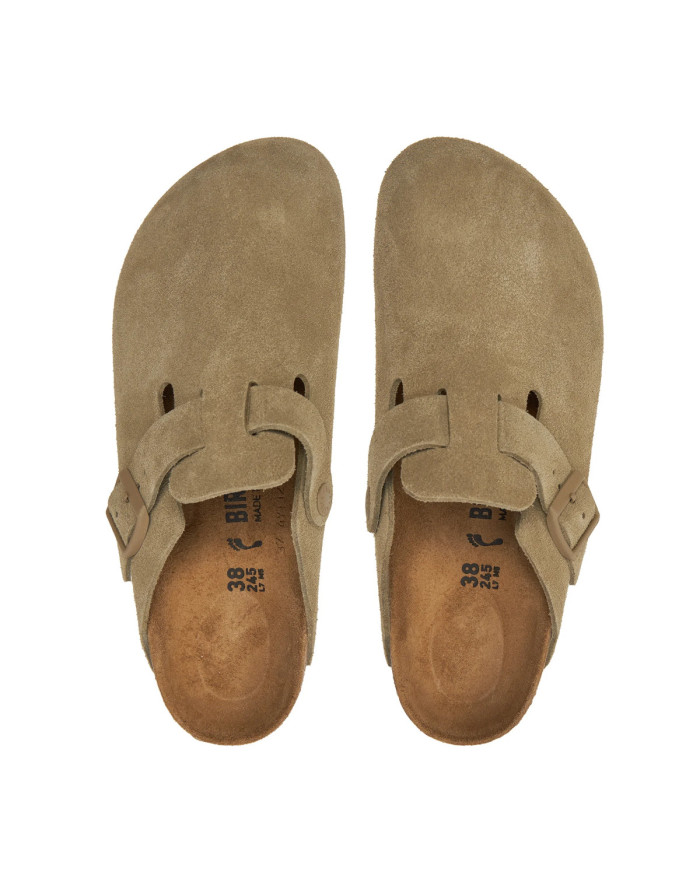 Klapki damskie Birkenstock BOSTON LEVE NARROW 1025844 Khakie - Sklep online Mastersport
