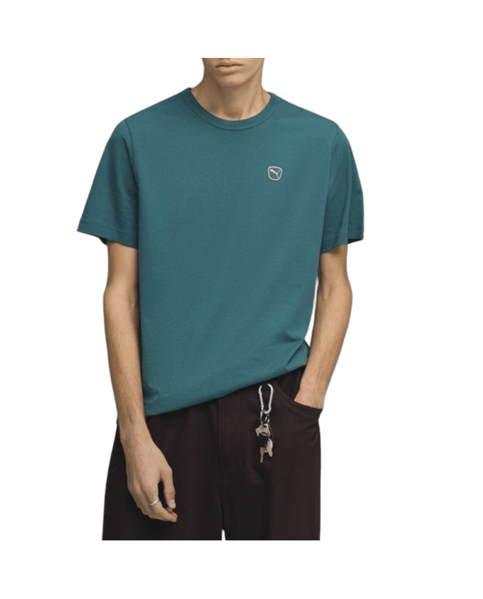 Koszulka męska Puma ESS ELEVATED TEE 69205441 Zielona - Sklep online Mastersport