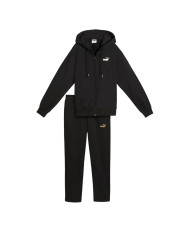 Dres damski Puma METALLIC HOODED STANDARD SWEATSUIT 69399601 Czarny - Sklep online Mastersport