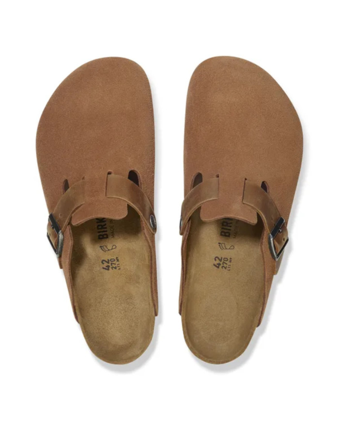 Klapki męskie Birkenstock BOSTON LEVE/LEOI 1029220 Brązowe - Sklep online Mastersport
