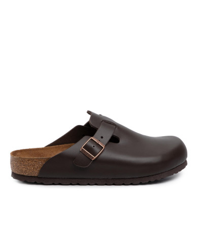 Klapki męskie Birkenstock BOSTON LEATHER UNISEX REGULAR 0060101 Brązowe - Sklep online Mastersport