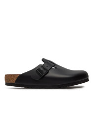 Klapki męskie Birkenstock BOSTON LEATHER UNISEX REGULAR 0060191 Czarne - Sklep online Mastersport
