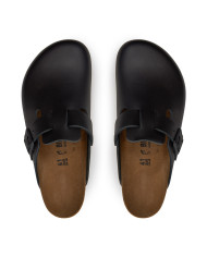 Klapki męskie Birkenstock BOSTON LEATHER UNISEX REGULAR 0060191 Czarne - Sklep online Mastersport