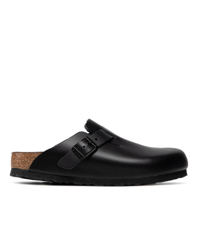 Klapki damskie Birkenstock BOSTON LEATHER UNISEX NARROW 0060193 Czarne - Sklep online Mastersport