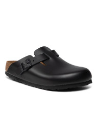 Klapki damskie Birkenstock BOSTON LEATHER UNISEX NARROW 0060193 Czarne - Sklep online Mastersport