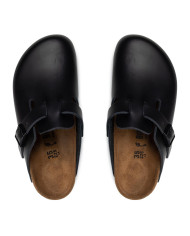 Klapki damskie Birkenstock BOSTON LEATHER UNISEX NARROW 0060193 Czarne - Sklep online Mastersport