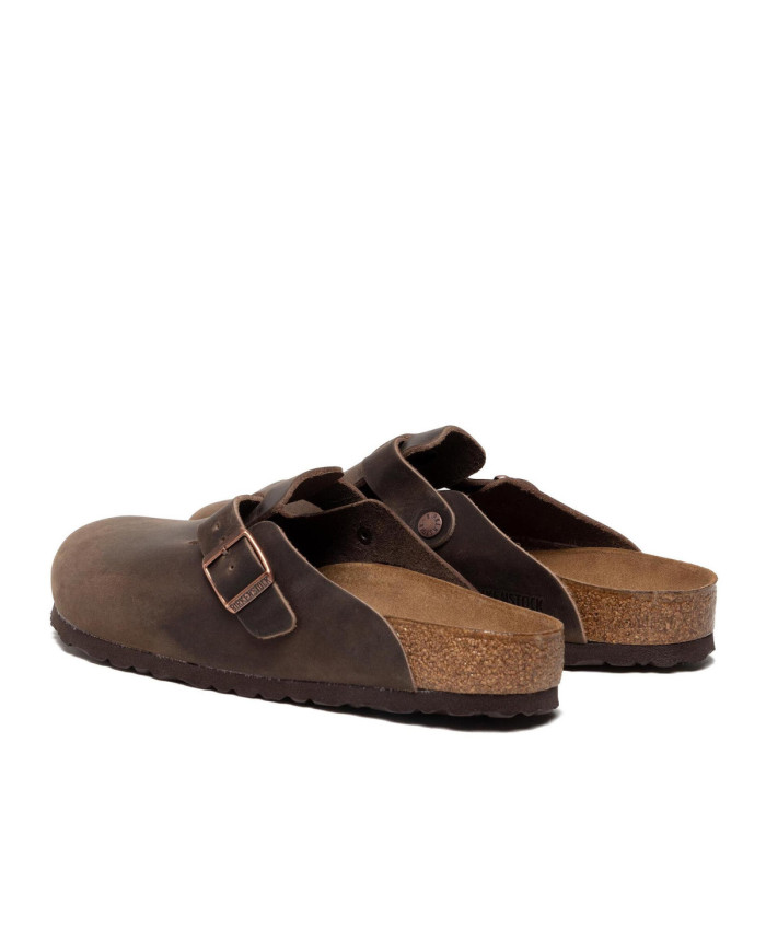 Klapki męskie Birkenstock BOSTON OILED LEATHER UNISEX REGULAR 0860131 Brązowe - Sklep online Mastersport