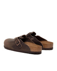 Klapki męskie Birkenstock BOSTON OILED LEATHER UNISEX REGULAR 0860131 Brązowe - Sklep online Mastersport