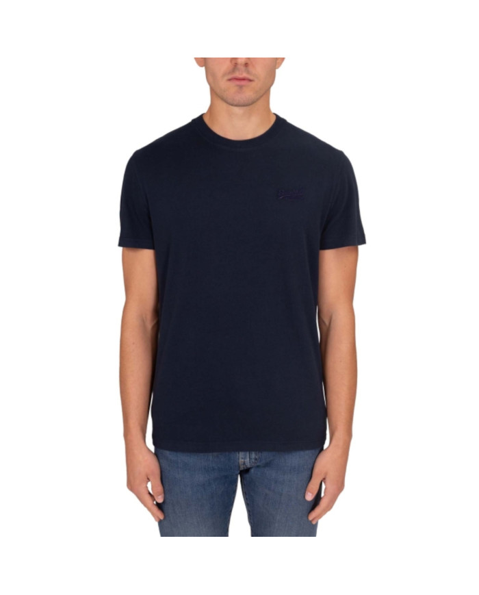 Koszulka męska Superdry VINTAGE LOGO EMB TEE M1011245M98T Granatowa - Sklep online Mastersport